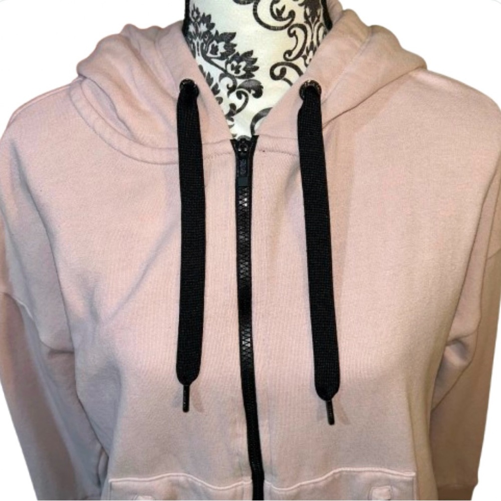 Calvin Klein Women’s Small Performance Light Mauve  Zip-Up Drop Shoulder Hoodie - Picture 3 of 16